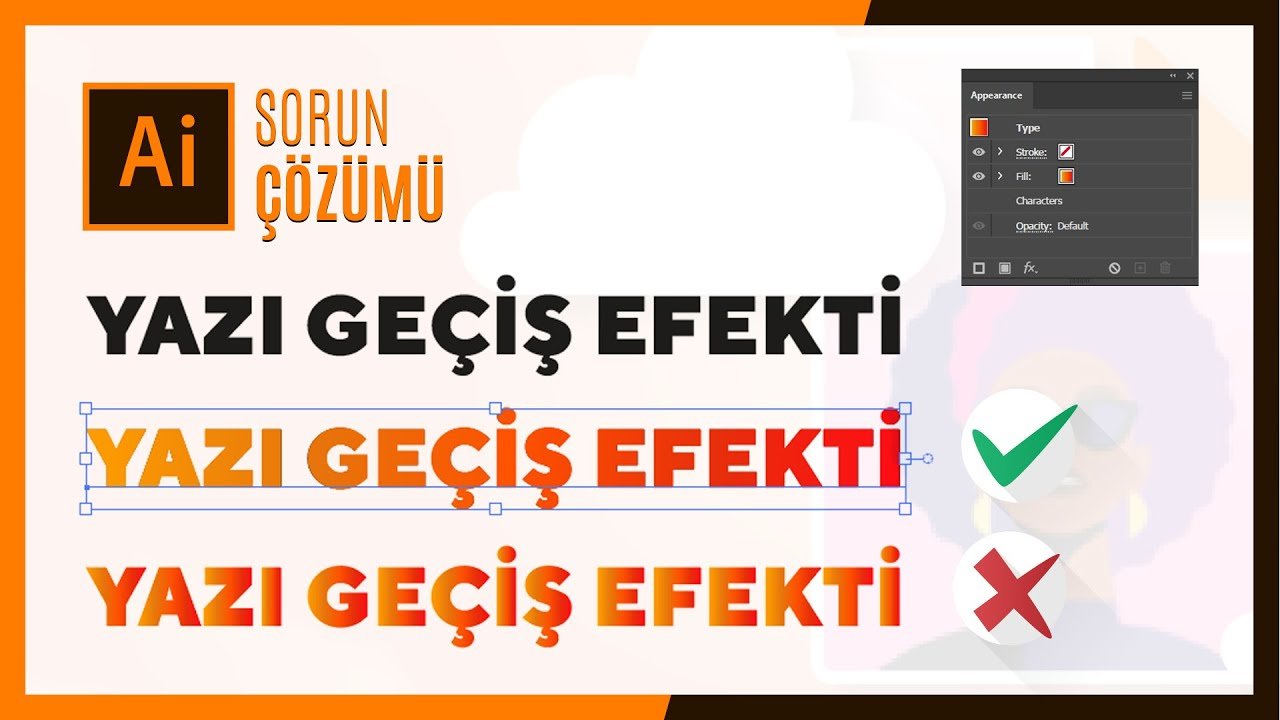 İllustrator Yazı Geçiş Efekti Problemi. Yazıya Gradient / Degrade Verme