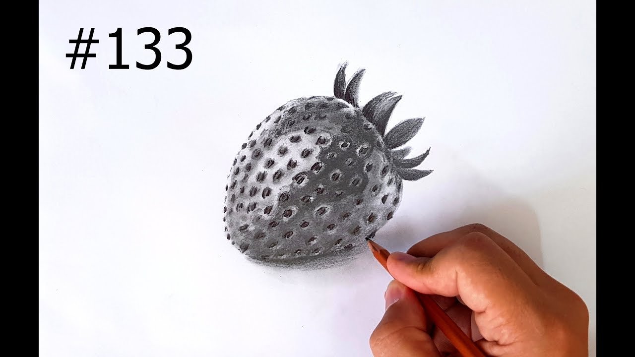 KARAKALEM ÇİLEK ÇİZİMİ / ÇİLEK NASIL ÇİZİLİR ( CHARCOAL DRAWING OF A STRAWBERRY)  #133